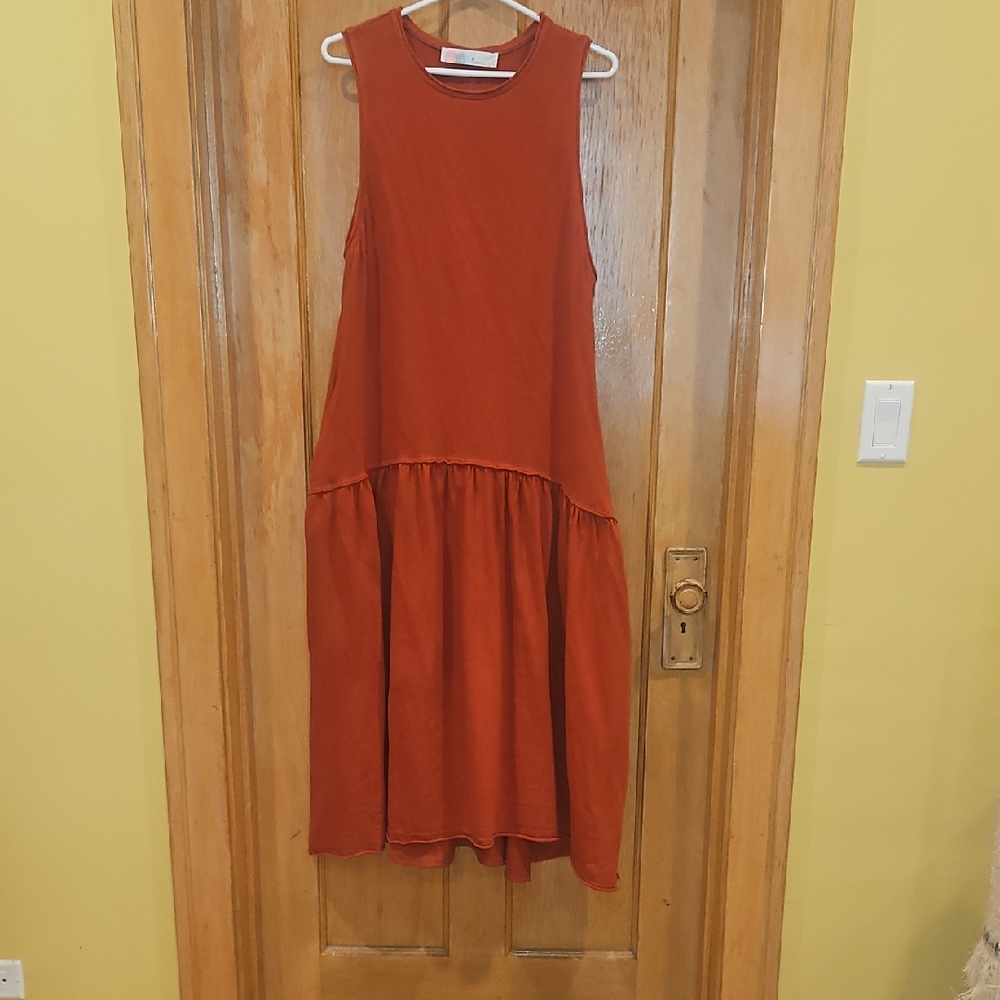 Free People Sleeveless Rust Midi Dress